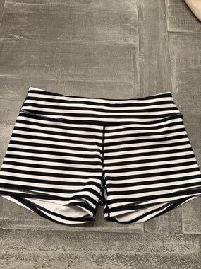 Born Primitive Black & White Striped Women’s Athletic Shorts